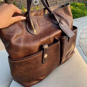 Dooney and Bourke Pebble Leather Pocket Shopper